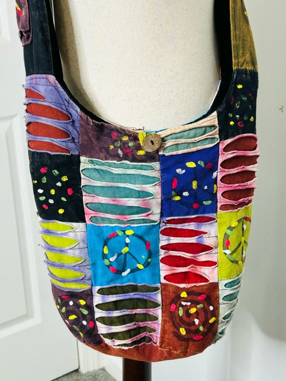 Rising International Patchwork Hobo Bag Colorful Boho Retro Fabric Festival